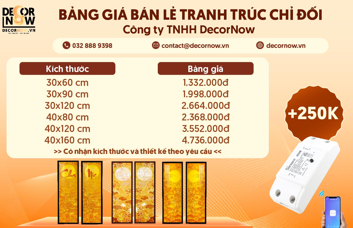 Kích Thước Tranh Trúc Chỉ Chuẩn Phong Thủy